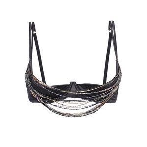 Agent Provocateur Black Beaded Draped Bra